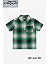 KS001 S/S PLAID : GREEN-WHITE